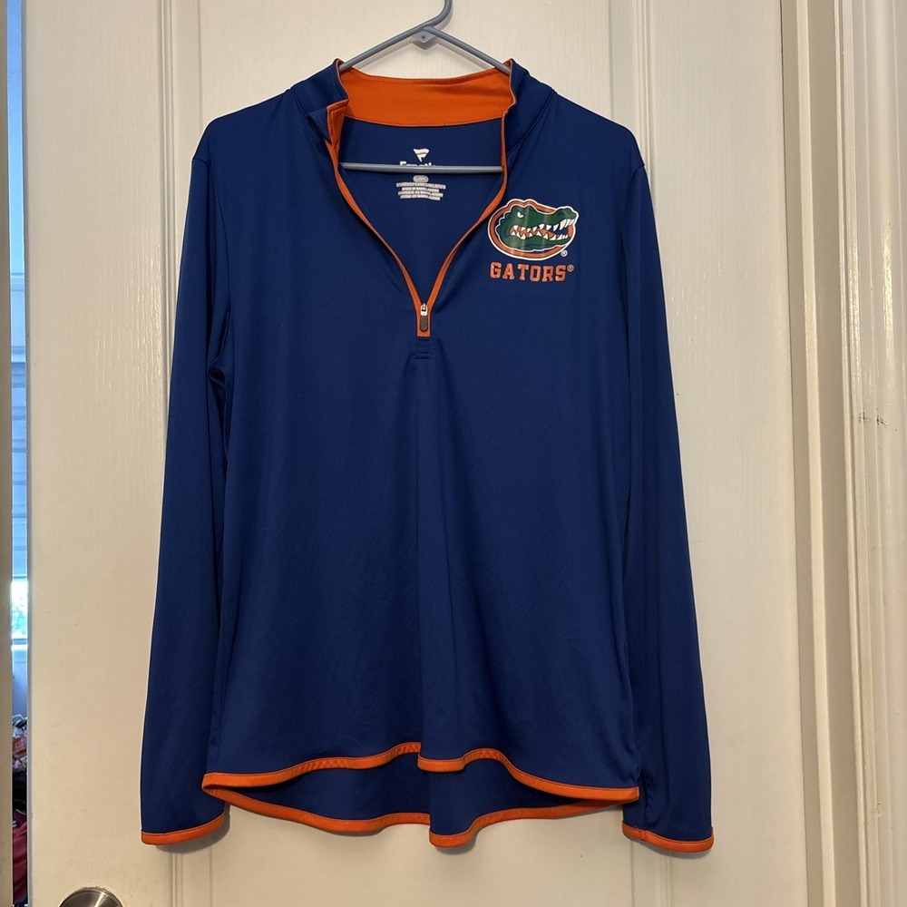 Florida Gators Pullover Shirt Women's Large Blue Long Sleeve 1/4 Zip Neck